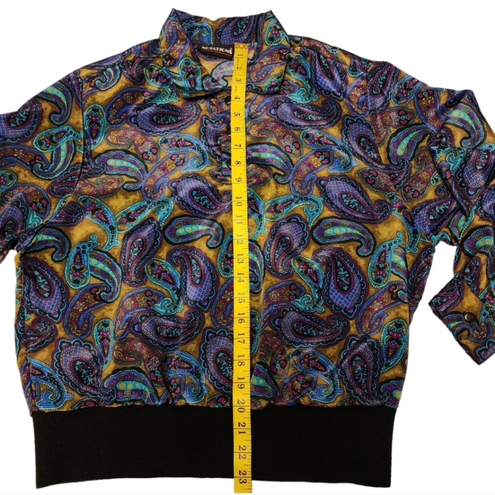 Vintage Paisley Blouse Size L - Picture 10 of 11